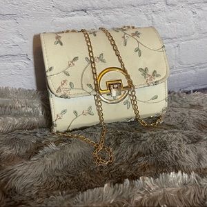 Crossbody with Floral Stitching